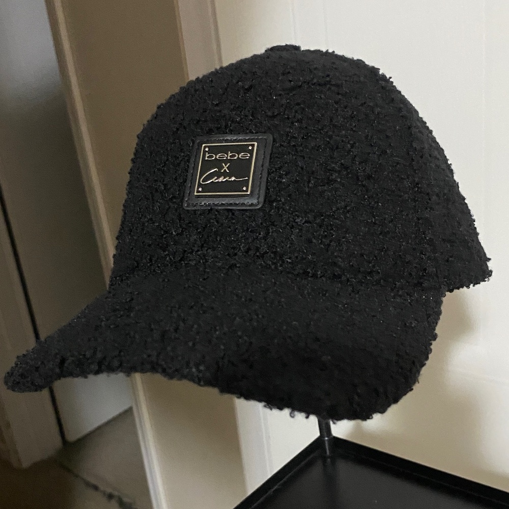 Bebe Black Plush Hat